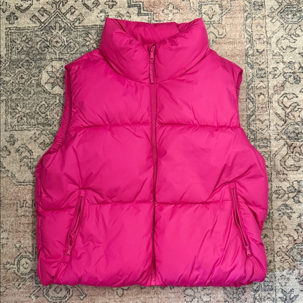 Old Navy Bright Pink Puffer Vest